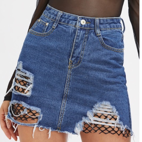 Dresses & Skirts - Denim Distressed Skirt